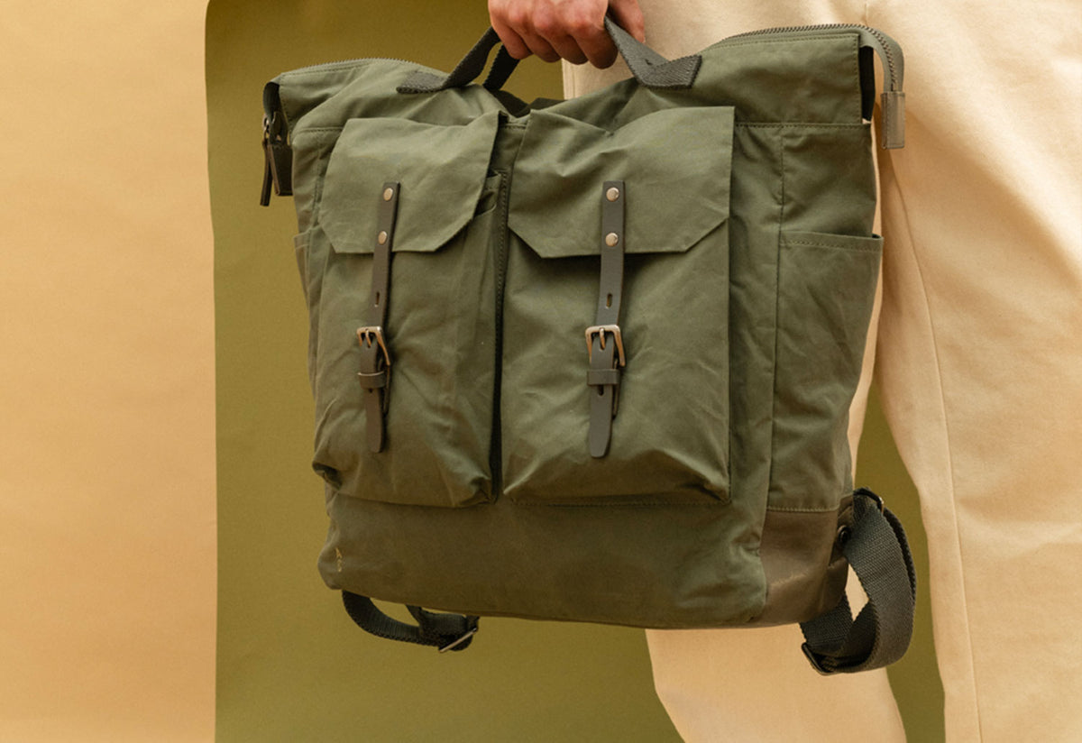 Frank Waxed Cotton Backpack, Ally capellino