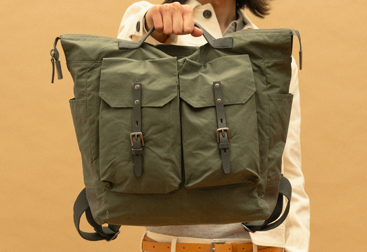 Frank Waxed Cotton Backpack, Ally capellino