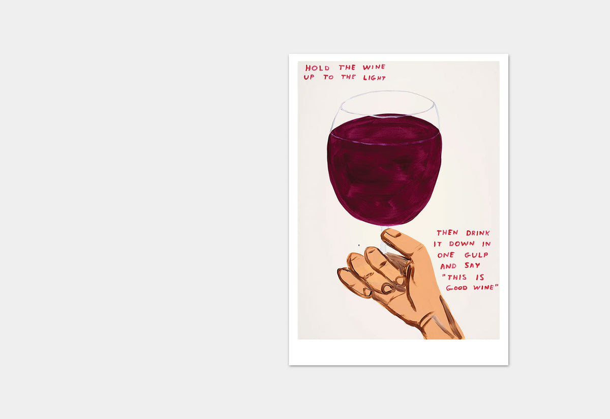 Hold The Wine Up To The Light Postcard, David shrigley, Shrig shop