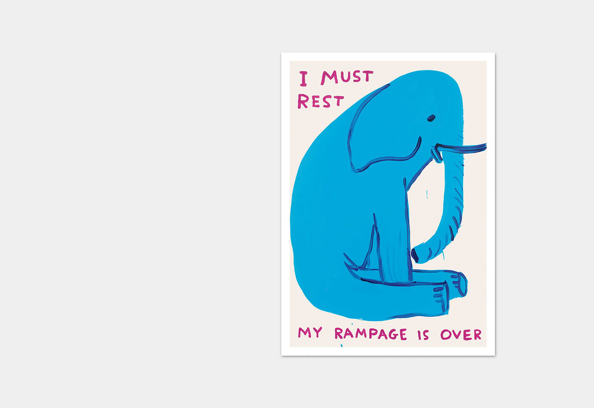 I Must Rest My Rampage Is Over Card, David shrigley, Shrig shop