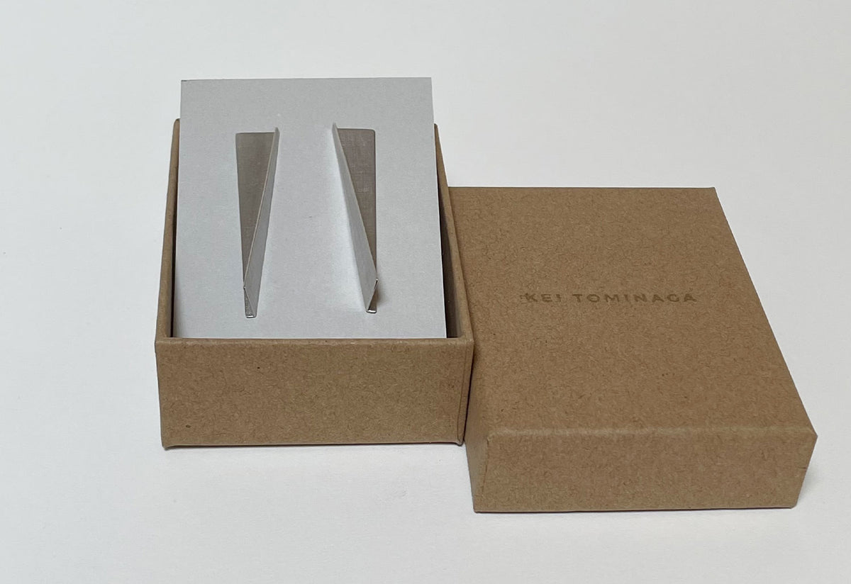 Long Rectangle Fold Earrings, Kei tominaga
