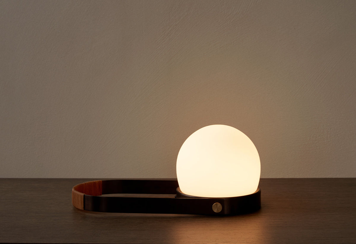 Carrie Portable | Bronzed Brass/Leather, Norm.architects, Audo copenhagen