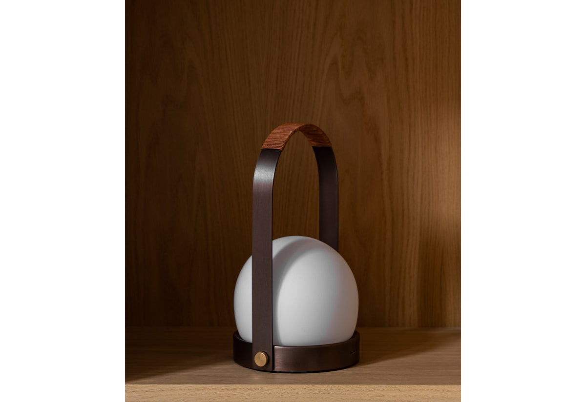 Carrie Portable | Bronzed Brass/Leather, Norm.architects, Audo copenhagen