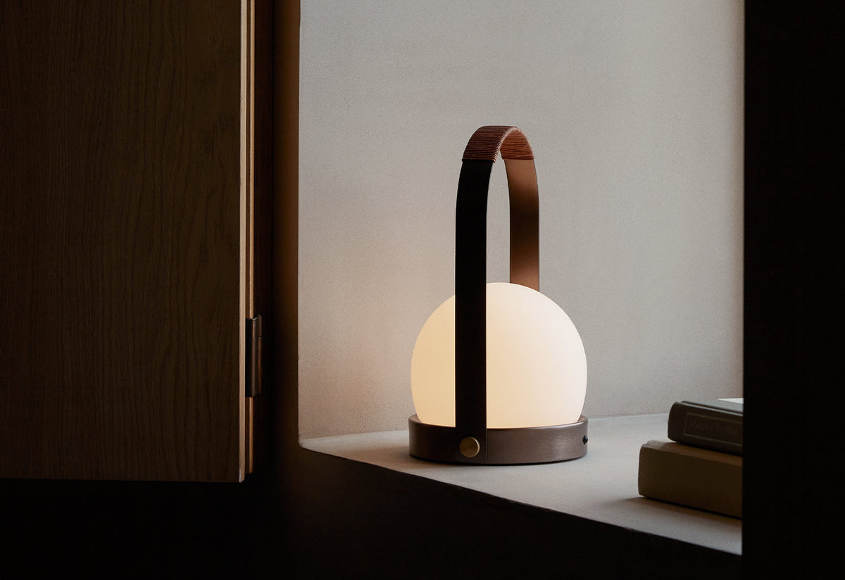 Carrie Portable | Bronzed Brass/Leather, Norm.architects, Audo copenhagen