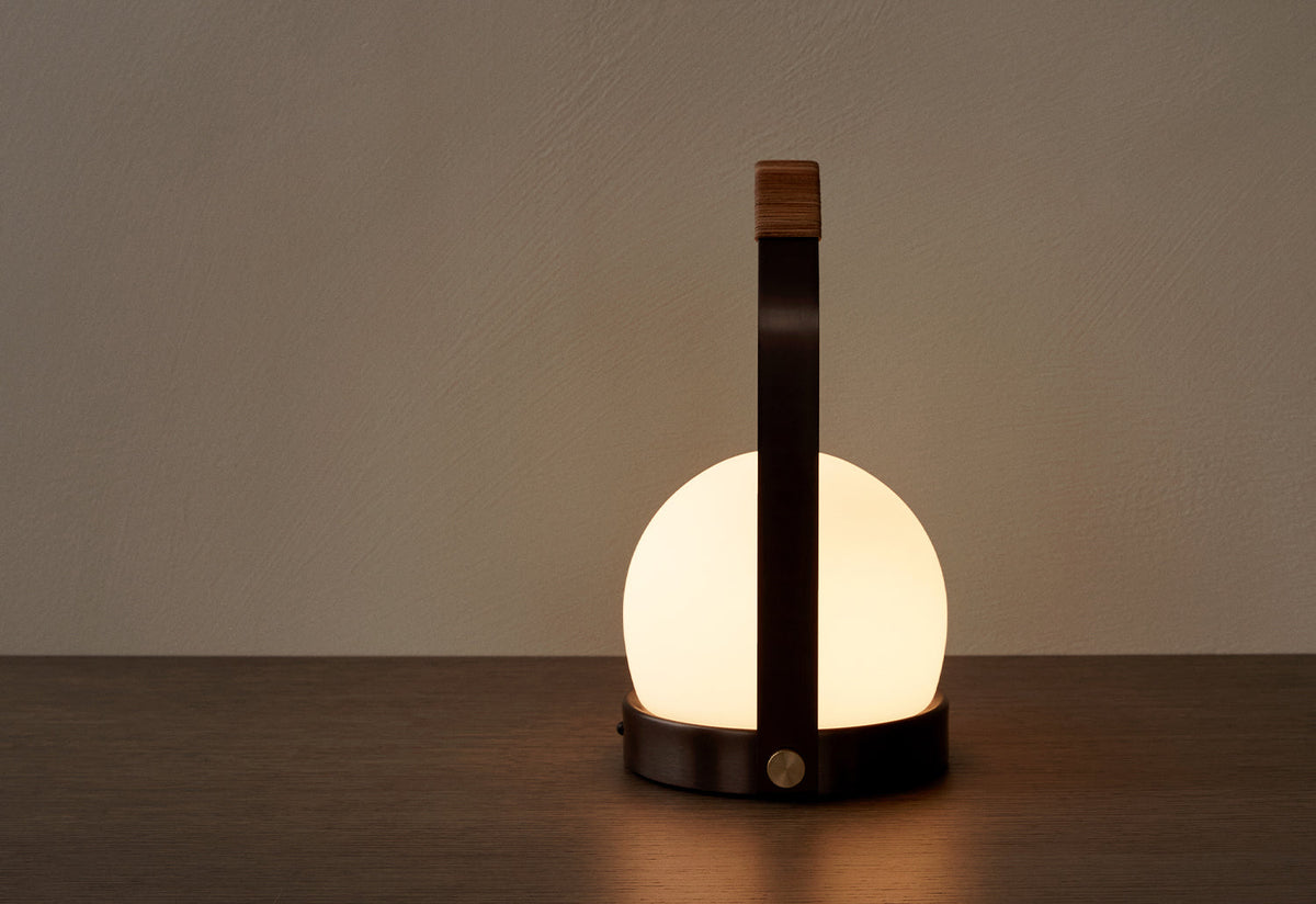 Carrie Portable | Bronzed Brass/Leather, Norm.architects, Audo copenhagen