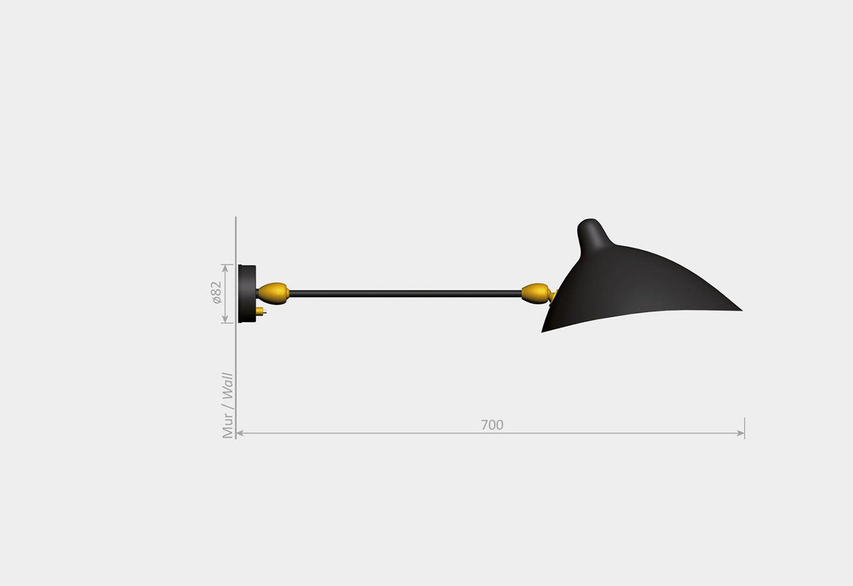 Applique 1 Arm Two Swivels Wall/Ceiling Light, Serge mouille, Serge mouille editions