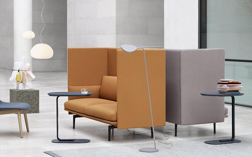  muuto outline highback sofa 3-seater in fabric upholstery