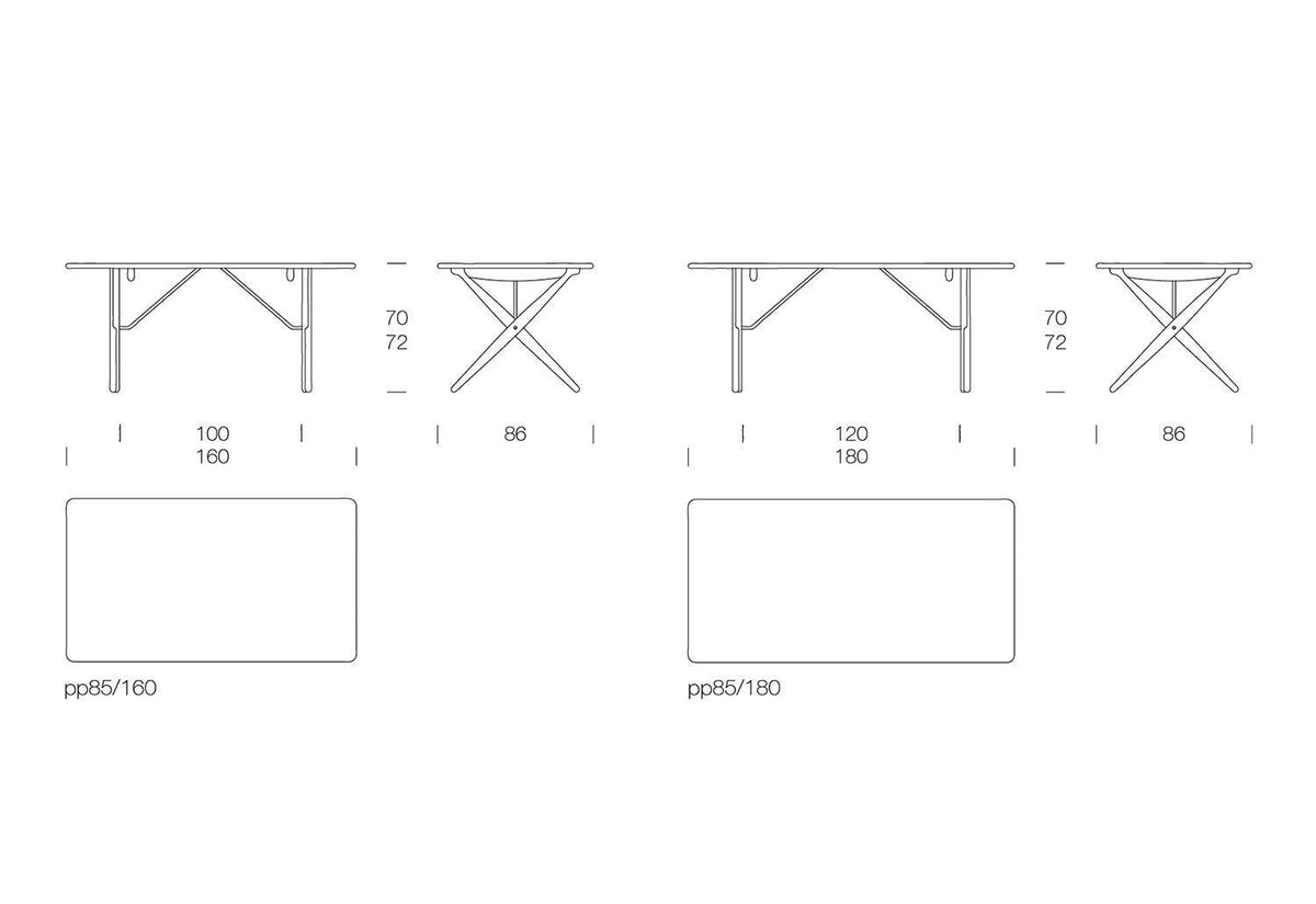 PP85 Cross Legged Table, Hans wegner, Pp mobler