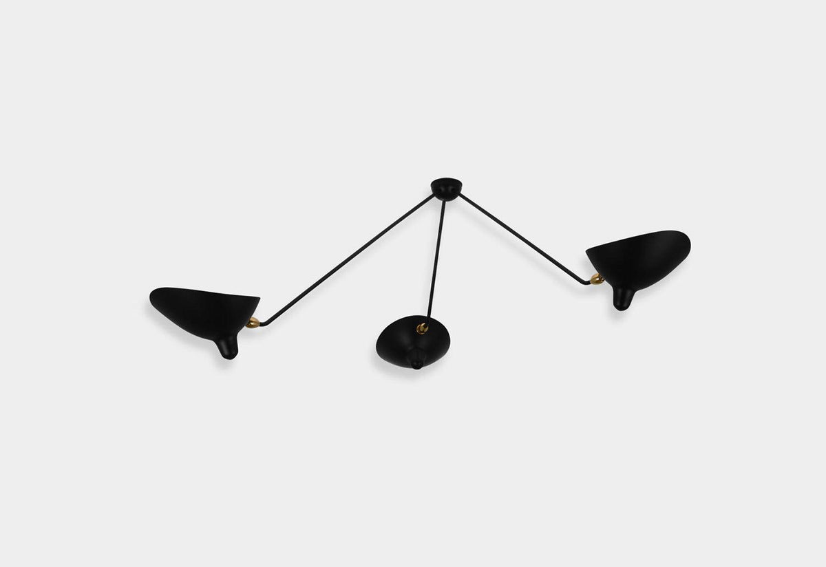 Plafonnier 2 Bras Fixe, Serge mouille, Serge mouille editions