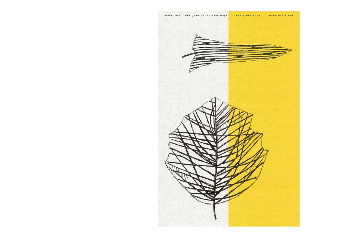 Black Leaf Tea Towel, Lucienne day, Twentytwentyone