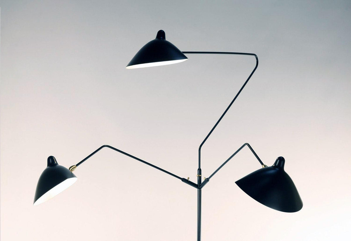 Lampadaire 3 Bras Pivotants, Serge mouille, Serge mouille editions